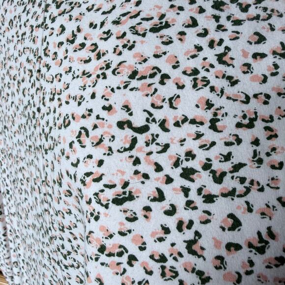 Pact organic cotton fit and flare white pink green micro leopard print dress XL - Picture 6 of 6